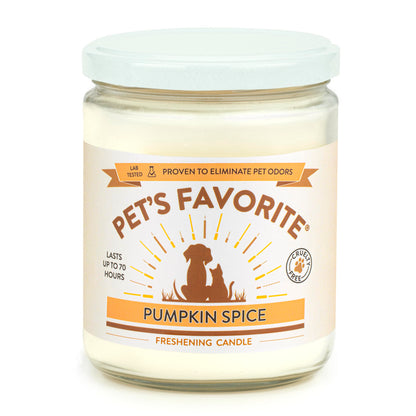 Pet's Favorite Air Freshener Candles, Clean Burning Pet Friendly Candles with a Natural Fiber Wick and 70 Hour Burn Time, Pumpkin Spice Pack of 1