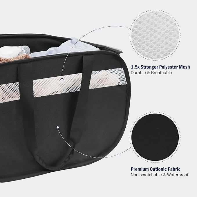 Collapsible Laundry Baskets, Foldable Tear Proof Pop Up Hamper