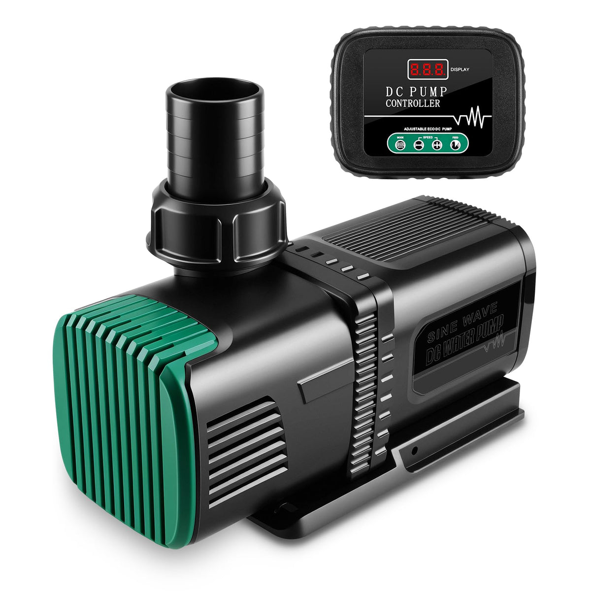 JEREPET 4800GPH Aquarium 36V DC Water Pump with Controller, 105W Submersible and Inline Return Pump for Fish Tank,Fountains,Sump,Hydroponic,Pond,Freshwater and Marine Water Use,25FT Max Lift