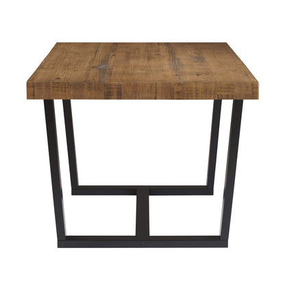 Walker Edison Durango Distressed Solid Wood Dining Table, 52 Inch, Rustic Oak