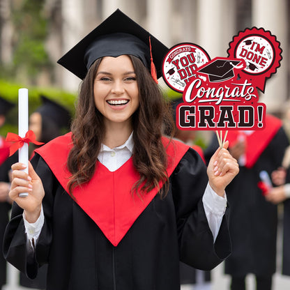 30PCS Graduation Party Decorations Class of 2023 Congrats Grad Table Centerpiece，Graduation Table Decorations，Congratulate Graduation Centerpiece Sticks Table Toppers for Graduation Party