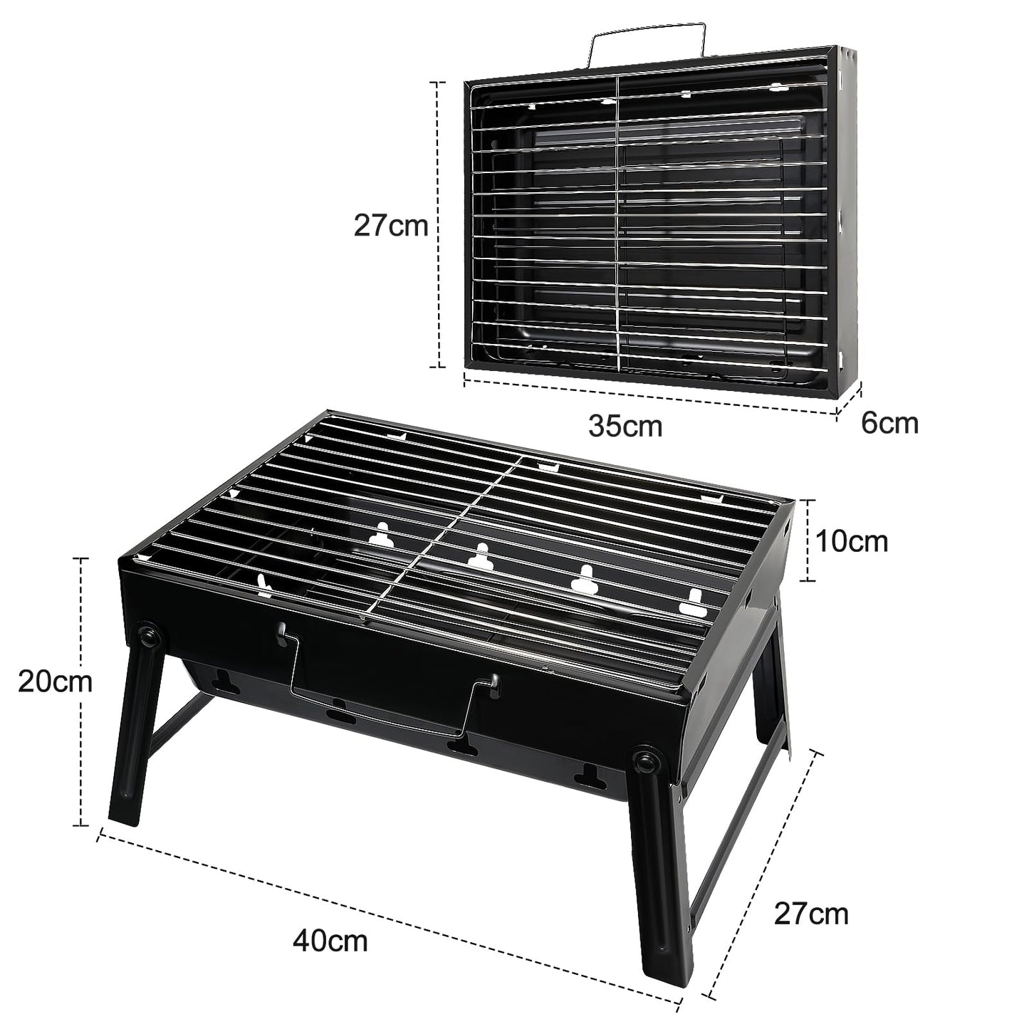 Barbecue Grill, AGM Charcoal Grill Portable Folding BBQ Grill Barbecue Desk Tabletop Outdoor Smoker BBQ for Picnic Garden Terrace Camping Travel