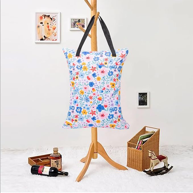 ALVABABY 2 Pack Large Wet Dry Bag Waterproof Hanging Cloth Diaper