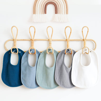 Konssy Muslin Baby Bibs 8 Pack Baby Bandana Drool Bibs Cotton for Unisex Boys and Girls, Soft Absorbent Set for Teething and Drooling