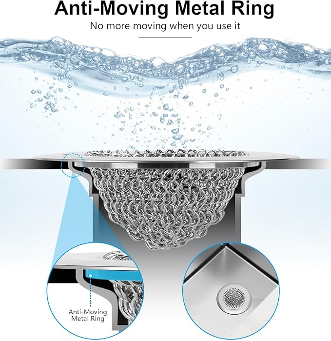 2Pack - Revolutionary Kitchen Sink Drain Strainer, Patented Reversible Kitchen
