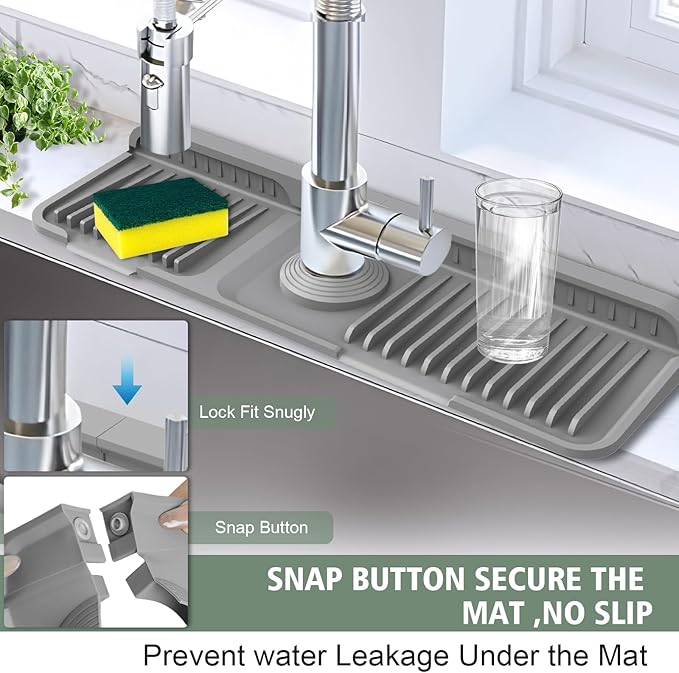 17.7-Inch Kitchen Sink Splash Guard Mat | 7° Slope