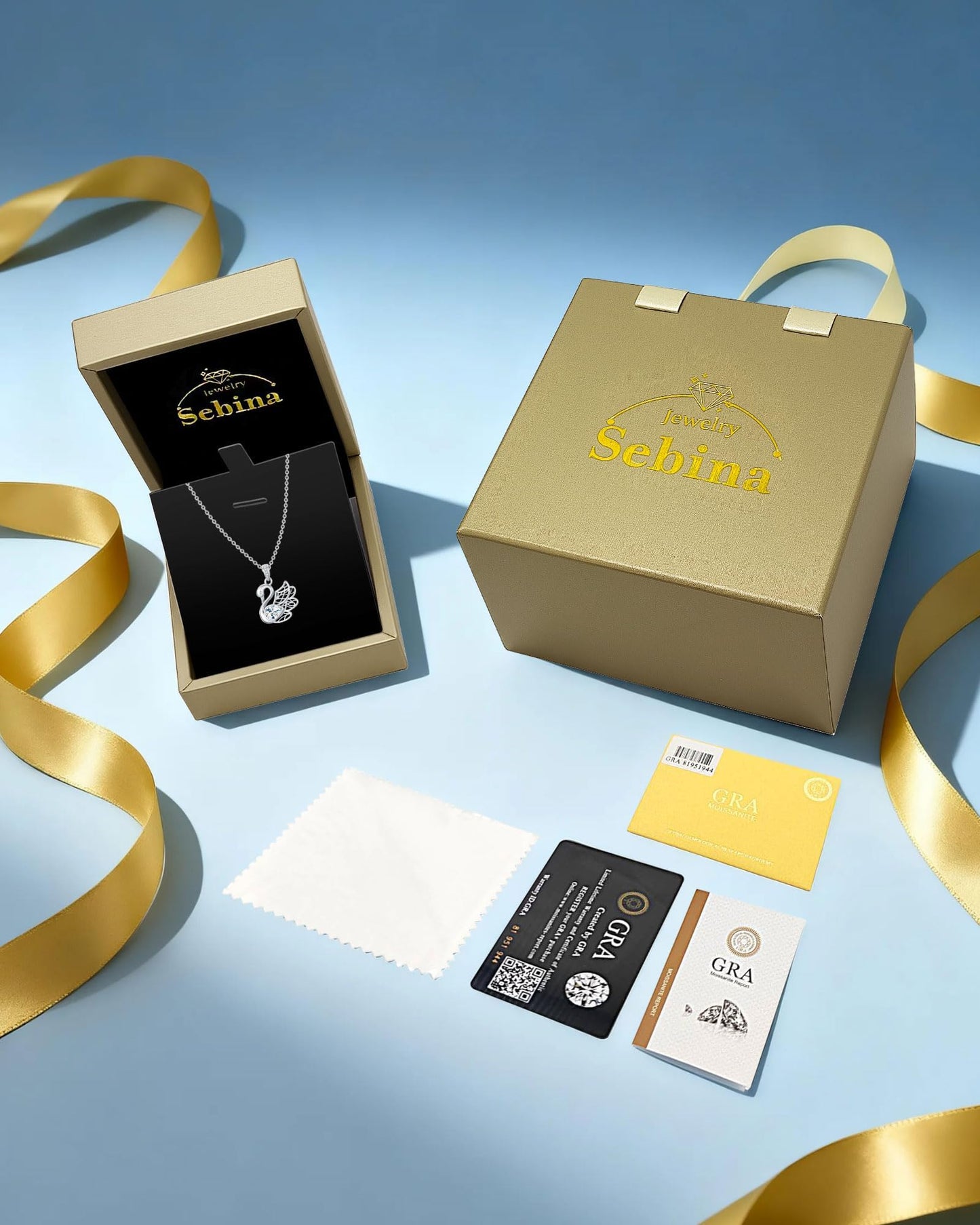 2 Carat Moissanite Necklace 925 Sterling Silver Jewelry AAAAA Cubic Zirconia Swan Pendant Necklace Best Gifts for Mom Women Girlfriend Grandma Friend Lover Her Wedding Birthday Anniversary Daily