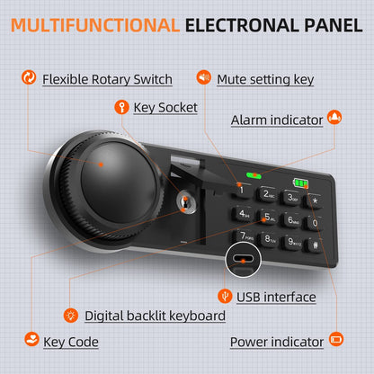 XDeer 71-Key Safe Wall Mount with Advanced Anti-Theft & LED Light, Key Cabinet with Combo & Key Lock for Hotels, Offices & Car Dealerships 1PCS