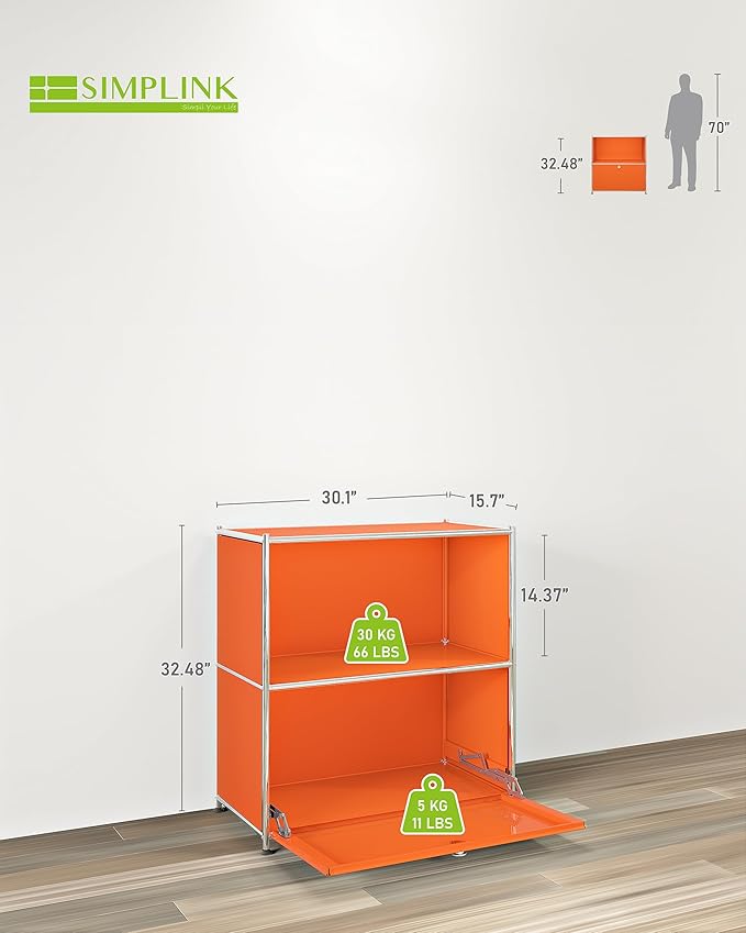 32.5-Inch Flip-Top Side Table & Buffet Cabinet