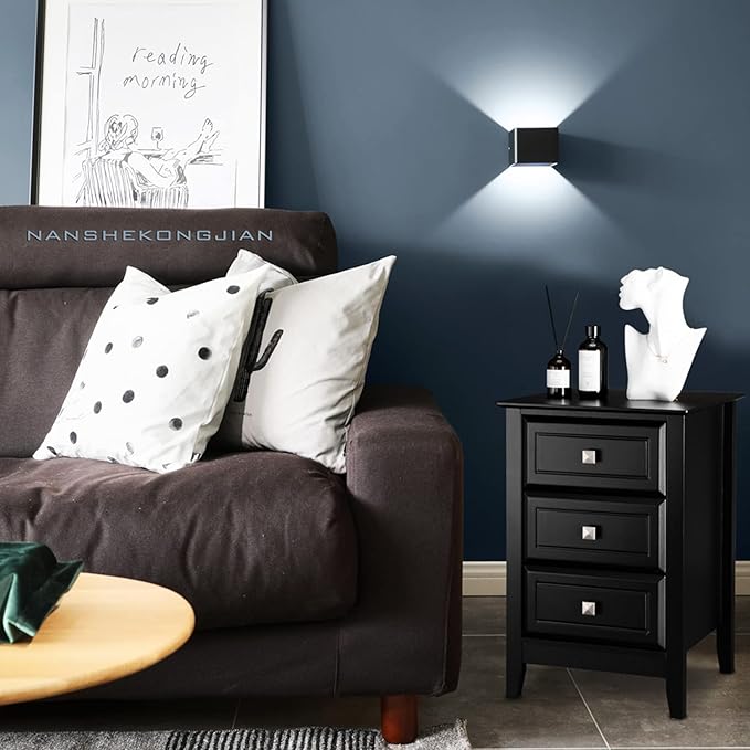 Bonnlo Upgraded 3 Drawers Night Stands