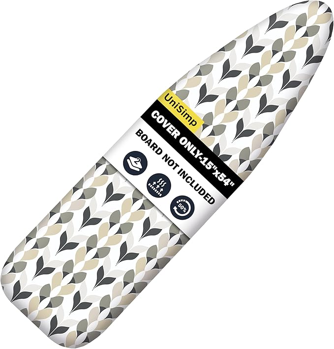 Ironing Board Cover and Pad 15"x54" Extra Thick Natural Cotton, Scorch and