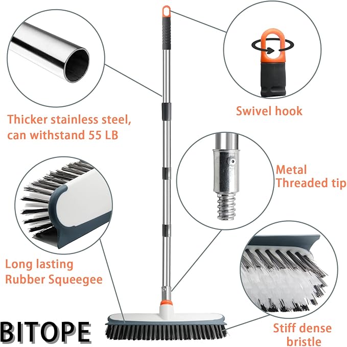 Heavy Duty Floor Scrub Brush and Grout Cleaner Tool