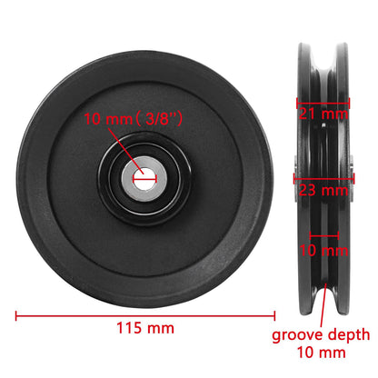 Luwint 115mm/4.5” Bearing Pulley Wheel, 1 Pcs Pulley Replacement Home Gym System Equipment Parts Cable Machine