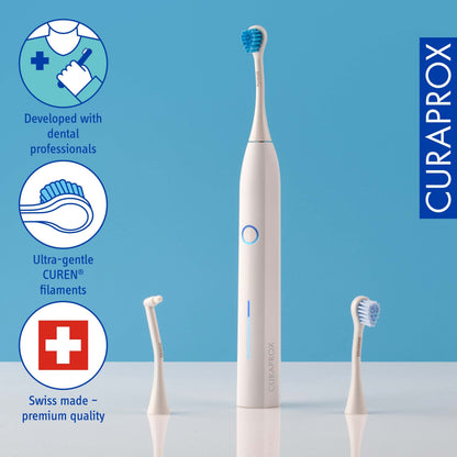 Curaprox Hydrosonic Pro Sonic Toothbrush - Curaprox Electric Toothbrush for Adults with 7 Cleaning Levels.