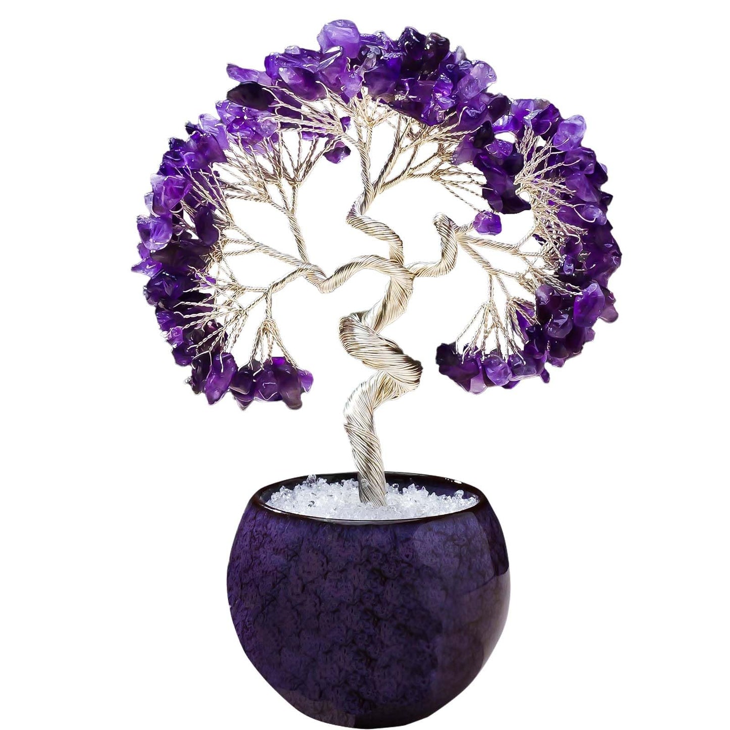 Runyangshi Amethyst Crystal Tree of Life - 7in Chakra Crystal Money Tree with 297 Natural Healing Crystal Gemstone for Feng Shui, Luck, Balancing Energy Home Decor & Spiritual Gift