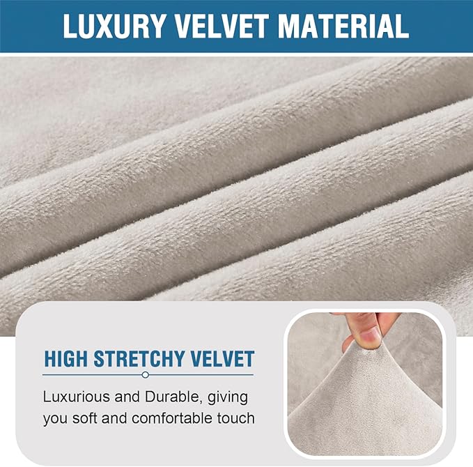 H.VERSAILTEX Armless Accent Chair Covers Thick Velvet Armless Chair Slipcovers