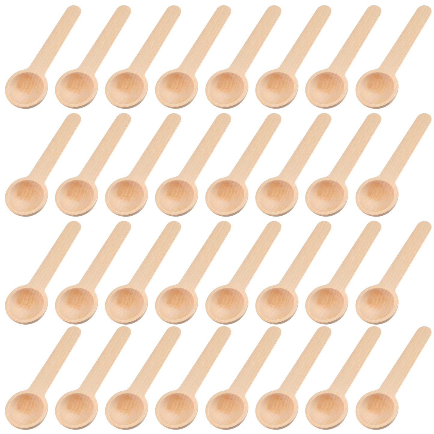 Aemygo 100 Pieces Small Wooden Spoons, 2.9 Inch Mini Natural Wooden Scoops Tiny Tasting Spoons for Spice Jars Coffee Condiment Honey Teas Sugar Kitchen Cooking