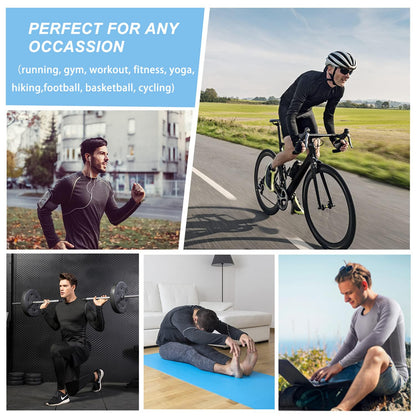 SPVISE Men's Compression Shirt Long Sleeve Mock Turtleneck Athletic Workout T-Shirts Running Tops Cool Gym Undershirts Black