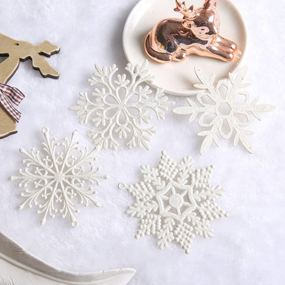 Glitter Snowflake Ornaments, 40pcs White Christmas Snowflakes Hanging Decorations for Xmas,Holiday and Party