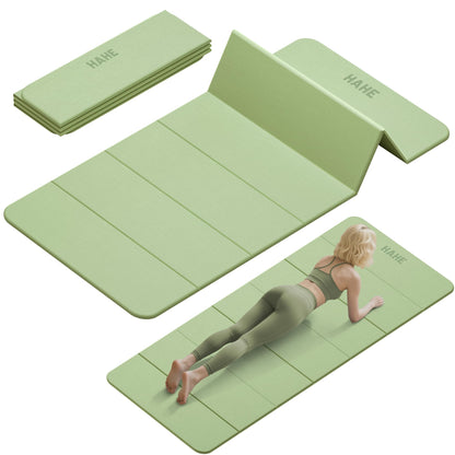 Foldable Yoga Mat,74"Lx32"Wx1/3"Thick,Folding Exercise Mat,Non-slip Wide Pilates Mats for Home Workout/Travel, Portable Yoga Mat Thick for Yoga/Pilates/Camping/Floor Exercises