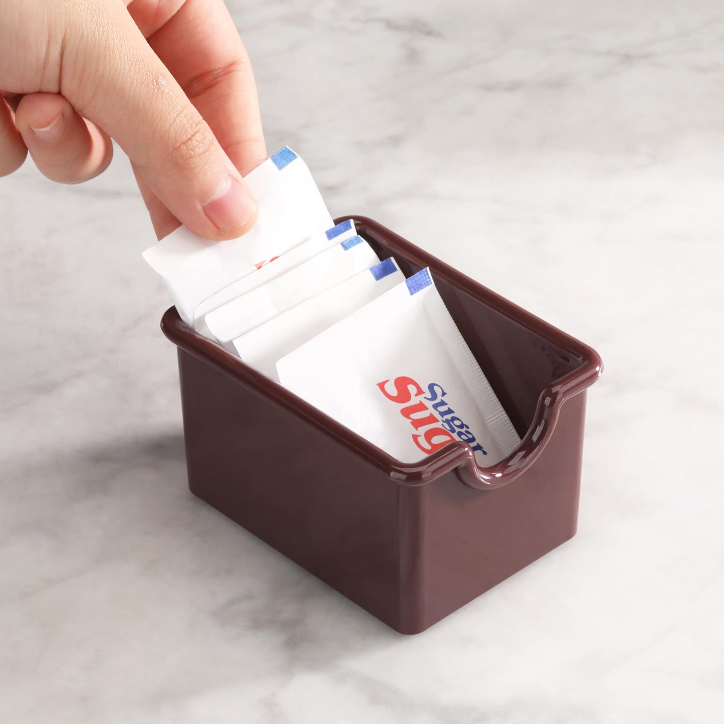 New Star Foodservice Plastic Sugar Packet Holder, Brown, Set of 12