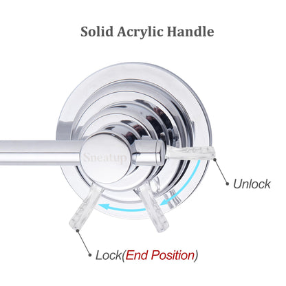 Sneatup Suction Cup Extendable 17-29" Stainless Steel Towel Bar (Chrome Plating)