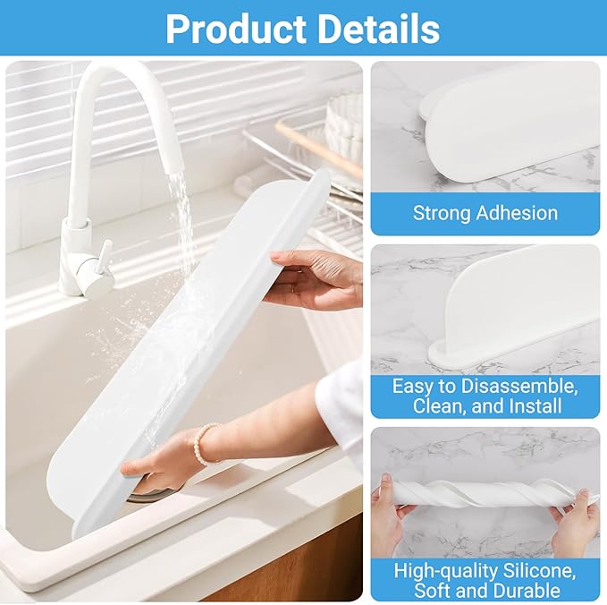 19.29 inch Silicone Sink Splash Guard, Splash Guard
