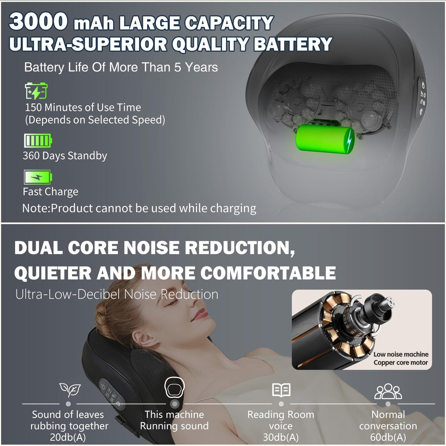 UEKUEK Rechargeable Back and Neck Massager with Heat,U6 New Upgrade Back Massager for Pain Relief Deep Tissue,4D Massage Heads,20 Massage Contacts for Neck,Shoulder,Legs,Foot,Gifts for Women Men