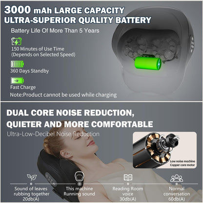 UEKUEK Rechargeable Back and Neck Massager with Heat,U6 New Upgrade Back Massager for Pain Relief Deep Tissue,4D Massage Heads,20 Massage Contacts for Neck,Shoulder,Legs,Foot,Gifts for Women Men