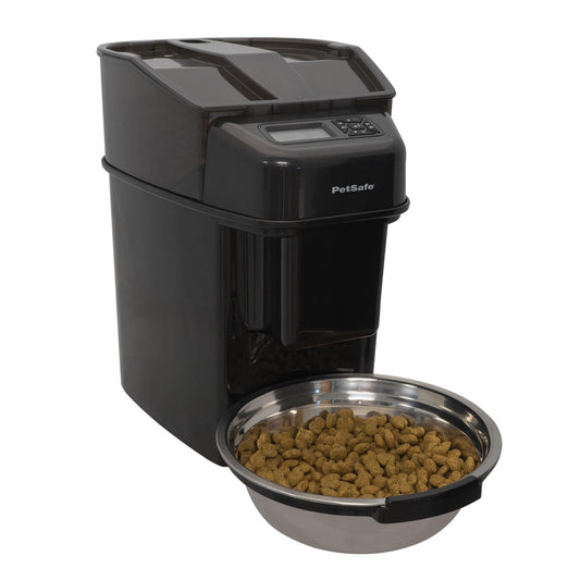 PetSafe Automatic Cat Feeder - Healthy Pet Simply Feed - Automatic Pet Feeder for Cats & Dogs - Timed Pet Feeder with Programmable Portion Control - Holds 24 Cups of Dry or Semi-Moist Dog or Cat Food