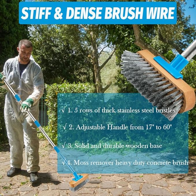 YONILL Stainless Steel Deck Scrub Brush