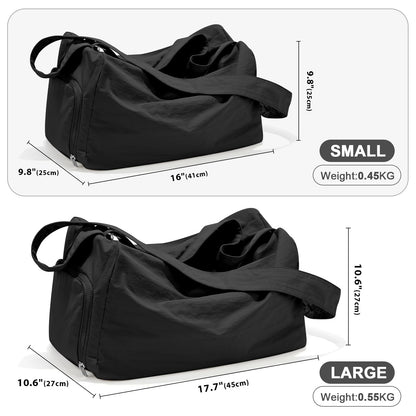 Small Gym Bag with Shoe Compartment, Workout Sport Duffle Bag for Women Travel, Waterproof Shoulder Overnight Bags Lightweight Carry on Tote Bags for Swim, Yoga, Dance