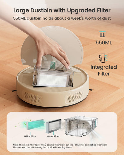 Lefant M310 Robot Vacuum Cleaner-4500Pa Suction, PreciSense Obstacle Avoidance, Brushless Motor, Quite, Slim, 160Mins, Self-Charging Robotic Vacuum, App/Wi-Fi/Alexa, Ideal for Pet Hair Hard Floor