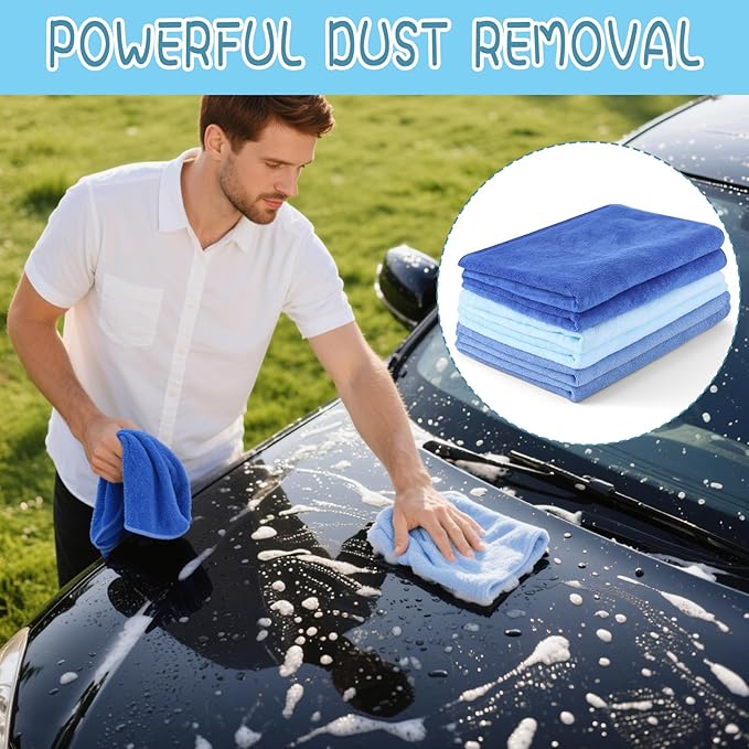 6 Pack Extra Large Microfiber Cleaning Cloths 20"x30", Lint-Free Reusable Towels