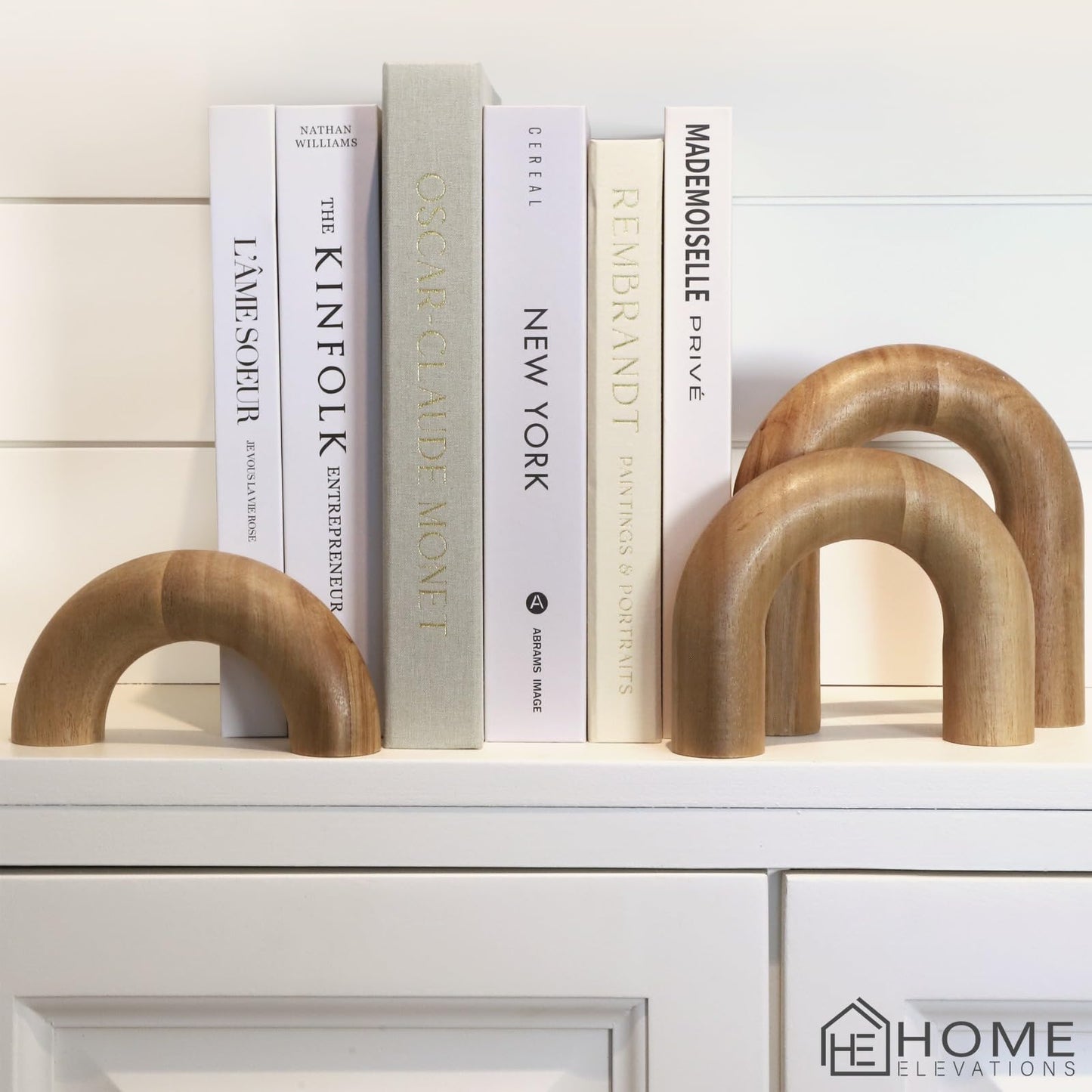Product Elevations Wooden Arch Decor Set of 3 - Shelf Decor Aesthetic for Coffee Tables, Bookshelves, & Entryways - Acacia Wood Japandi Home Decor Accents - Modern Decorative Objects
