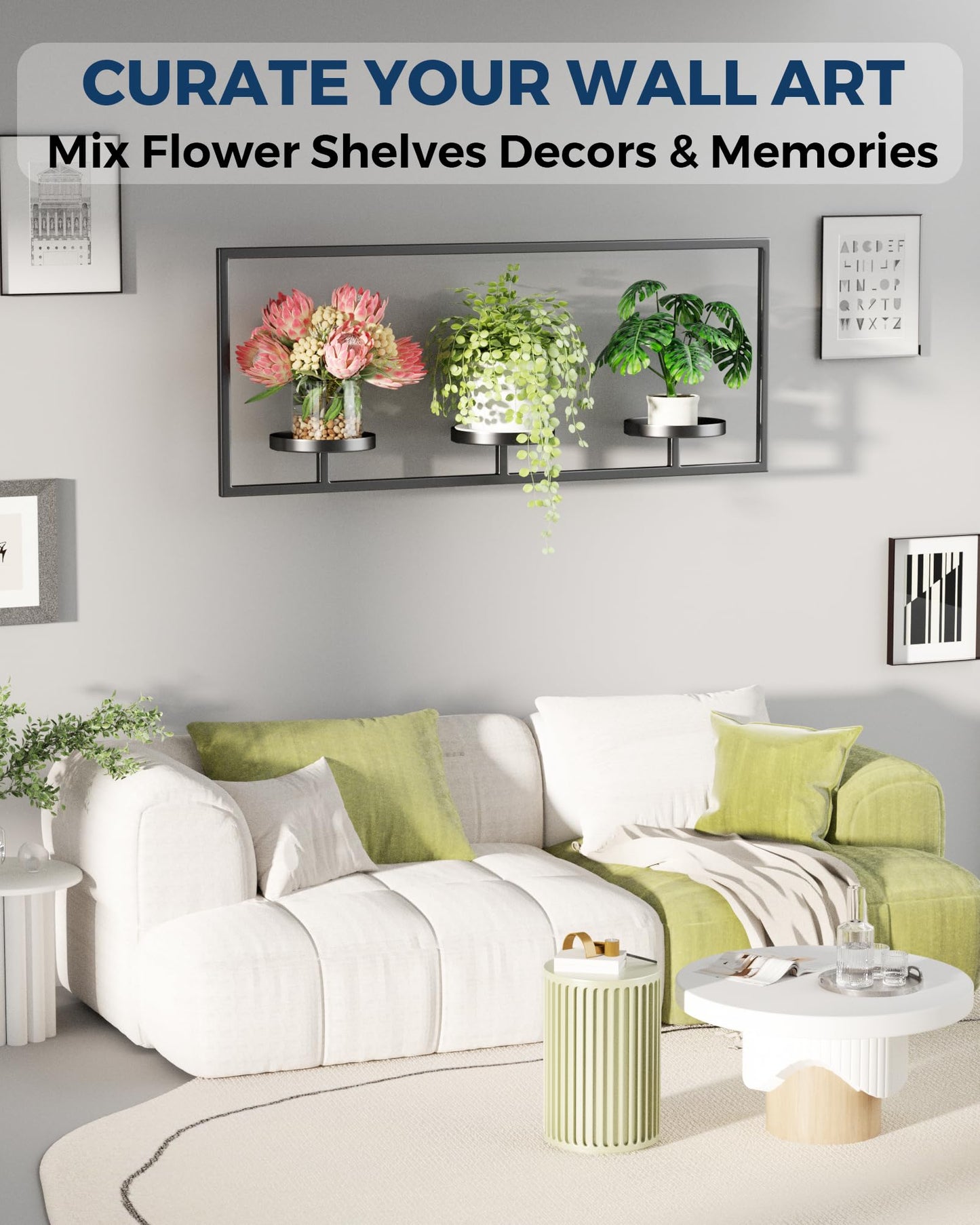 DEMEGA Wall Planters for Indoor Plants, Plant Frames Wall Decor Living Room Plant Stand Hanging Wall Plants Holder to Hold Large Pots Wall Plant Hanger Window Plant Shelves for Outdoor Entryway