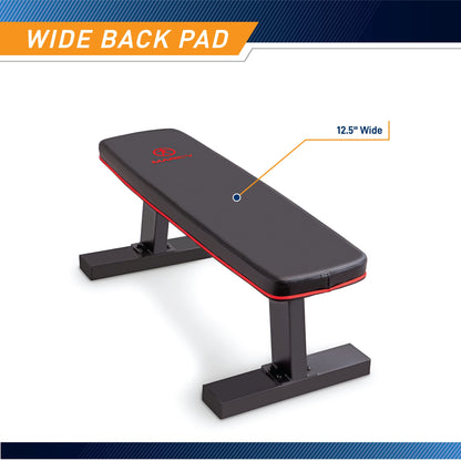 Marcy Flat Utility Weight Bench for Home Gym Weight Training and Ab Exercises