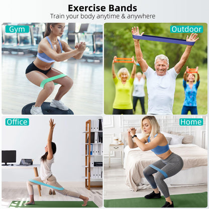 Resistance Bands for Working Out, Home Gym Exercise Workout Bands for Women and Men, 5 Set of Stretch Bands for Booty Legs