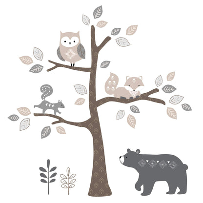 Lambs & Ivy Woodland Forest Animal Nursery 5-Piece Baby Crib Bedding Set - Gray