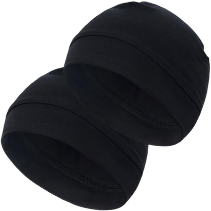 Simapu Cotton Skull Cap, Skull Caps for Men Women, 2-Pack Lightweight Beanie Running Cycling Breathable Helmet Liner Night Cap Sleep Hats