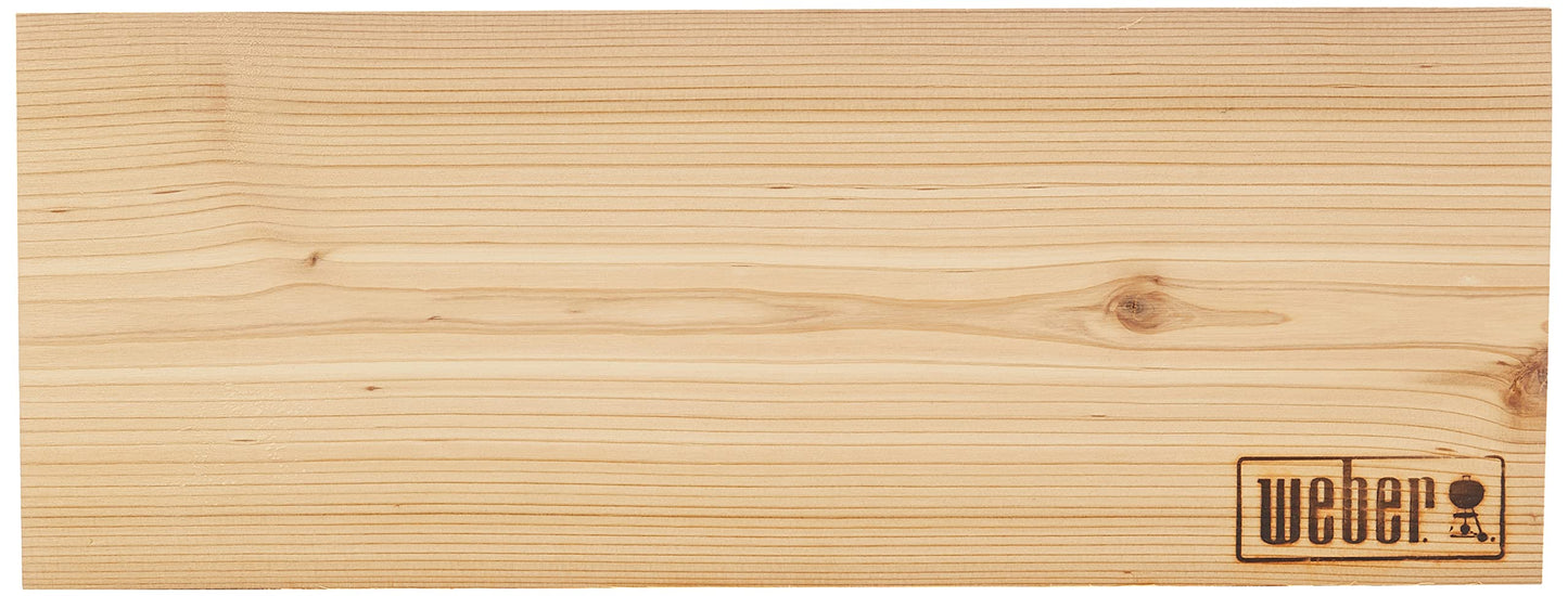 Weber Cedar Wood Smoking Planks - Large (40 x 15cm), 2-Pack, Sweet, mild Aroma, Ideal for Cheese, Vegetables, Fish, and Poultry, Made from Natural Wood Species (17831)