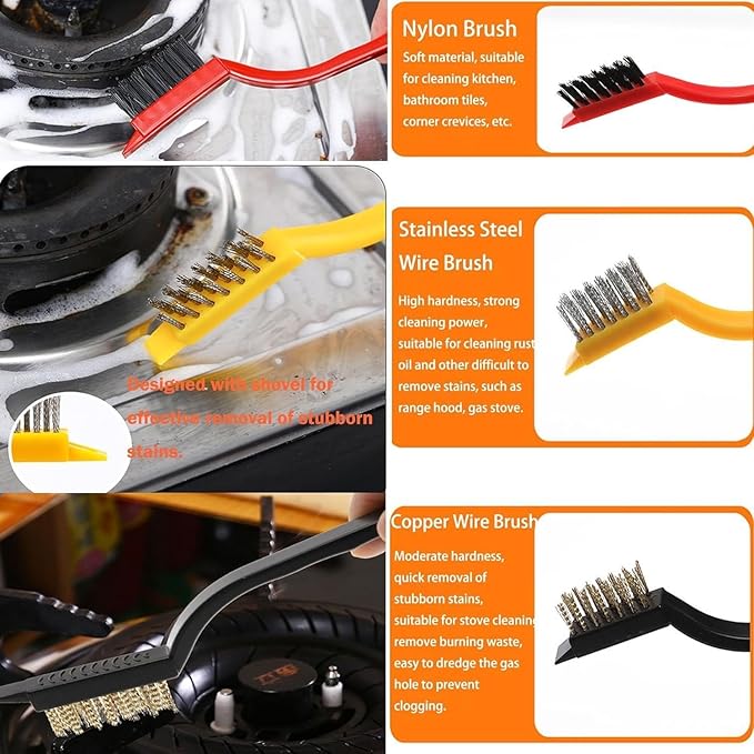 19Pcs Crevice Cleaning Brush Set, Hard Bristle Cleaning Brush，Multi Purpose Gap