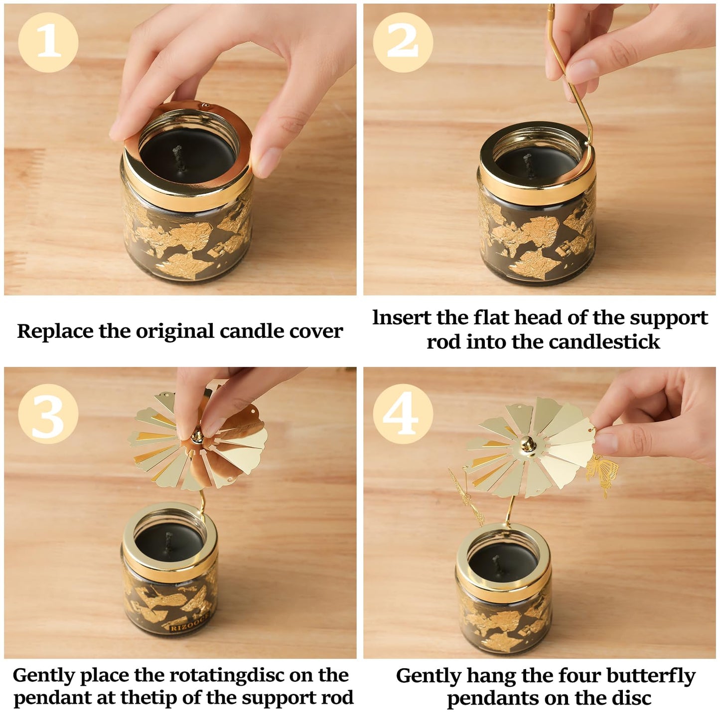 RIZOOCE Butterfly Candle Gifts for Women, Unique Valentines Day Friend Sister Mom Anniversary Christmas Birthday Gift- Rotatable Scented Candles