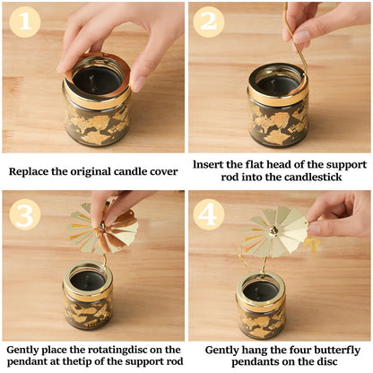RIZOOCE Butterfly Candle Gifts for Women, Unique Valentines Day Friend Sister Mom Anniversary Christmas Birthday Gift- Rotatable Scented Candles
