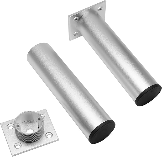 Set of 4 Furniture Legs 6 Inch, Adjustable Aluminum Alloy Cabinet Legs
