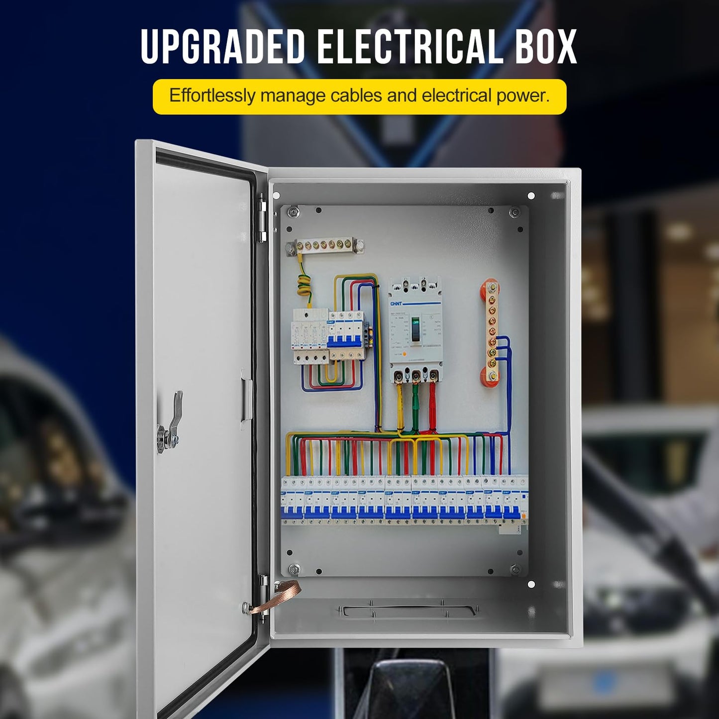 Outdoor NEMA Steel Enclosure, 24x16x12 NEMA 4X Steel Electrical Box, IP66 Waterproof & Dustproof, Outdoor/Indoor Electrical Junction Box
