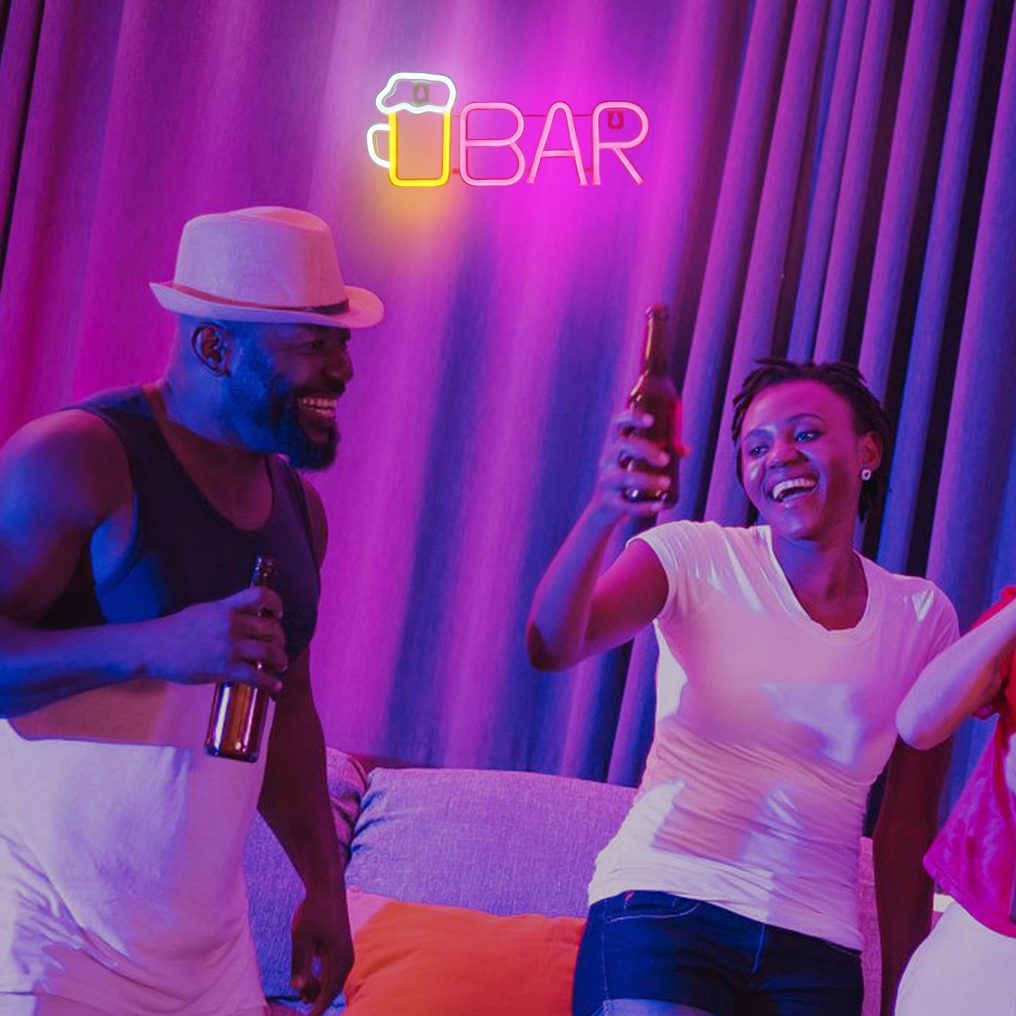 Attivolife Bar Neon Sign, Bright LED Lights with USB Powered, Light up Wall Decor for Bedroom, Man Cave, Unique Business Lamp for Club, Store, Party, Bistro, Birthday Christmas Gifts (13.97 * 5.62in)