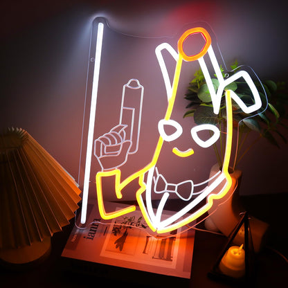 lmprintNook Banana Peely Neon Signs for Wall Decor Fort Night Lights for Game Room Decoration,Dimmable LED Figure Neon Lights for Man Cave,Bar,Birthday Party and Game Lover Gifts