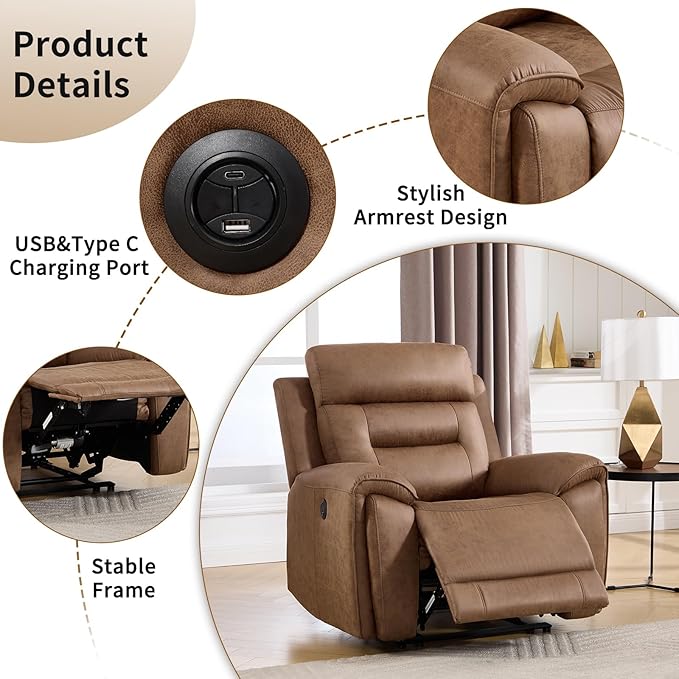 ANJ 2-Piece Faux Leather Power Recliner Sofa Set