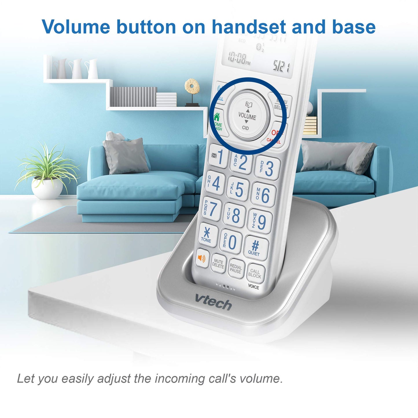 VTech VS112-4 Bluetooth 4 Handset Cordless Phone for Home with Answering Machine, Call Blocking, Caller ID, Intercom and Connect to Cell